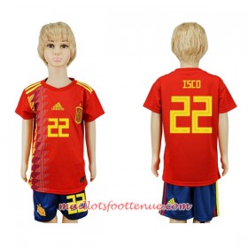 Maillot/Tenue Espagne Isco 22 Enfant Domicile Coupe du monde 2018
